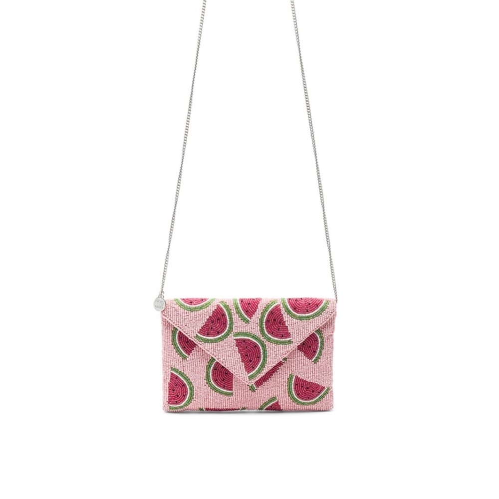 FROM ST XAVIER Juicy Watermelon Pouch Clutch - Pink/Green - Picture 2 of 13